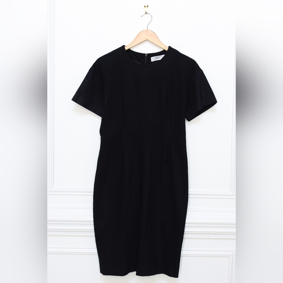 MM Lafleur Gayle Dress Textured Ponte Black Fitted Sheath Sz 8 Office Minimalist - Picture 4 of 11